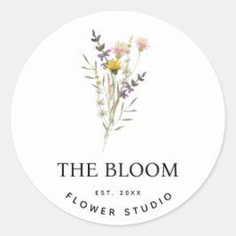 Etikett för minimalistiskt blomsterbölje