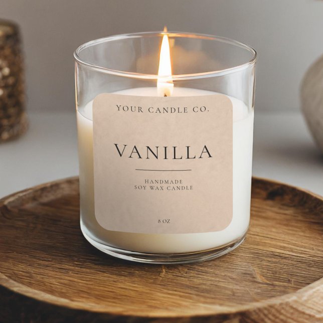 Etikett för minimalistiskt Kraft Personlig Candle (Skapare uppladdad)