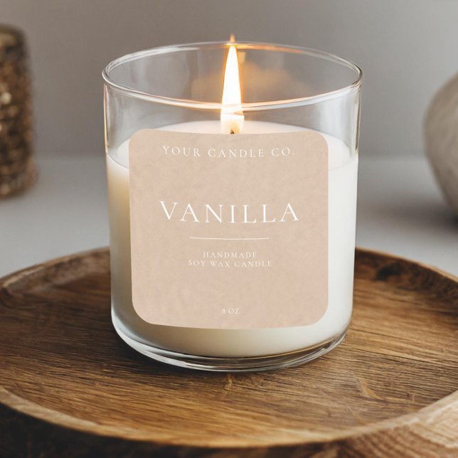 Etikett för minimalistiskt Kraft Personlig Candle (Skapare uppladdad)