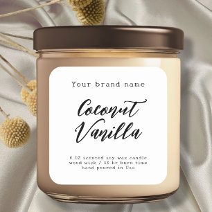 Etikett för minimalistiskt vitt enkelt förpackning