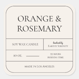 Etikett för minimalt elfenben-ljus