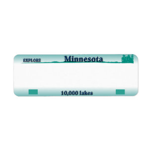 Etikett för Minnesota registreringsskyltadress Returadress Etikett