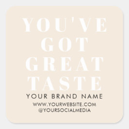 Etikett för modern beiiuckförpackning