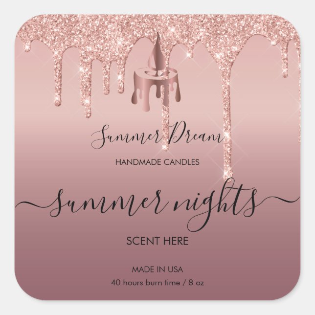 Etikett för modern handgjord honung Vax Candle (Framsida)