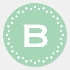 Etikett för monogram modern cirkelcirkel/Mint