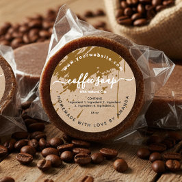 Etikett för motorhemmaad kaffesumpa