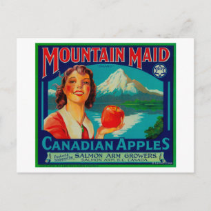 Etikett för Mountain Maid AppleKanada Vykort