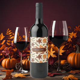 Etikett för mysigt Spice Vin - anpassat namn