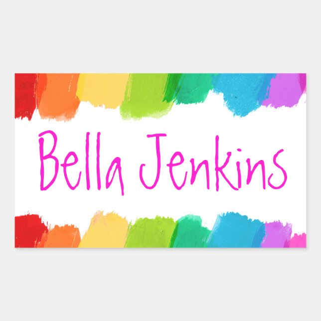 Etikett för namn-ID för färglöst färg-rosa (Framsida)