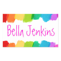 Etikett för namn-ID för färglöst färg-rosa