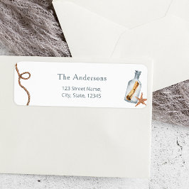 Etikett för Nautical Baby Shower för vattenfärg Returadress Etikett