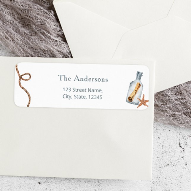 Etikett för Nautical Baby Shower för vattenfärg Returadress Etikett (Skapare uppladdad)