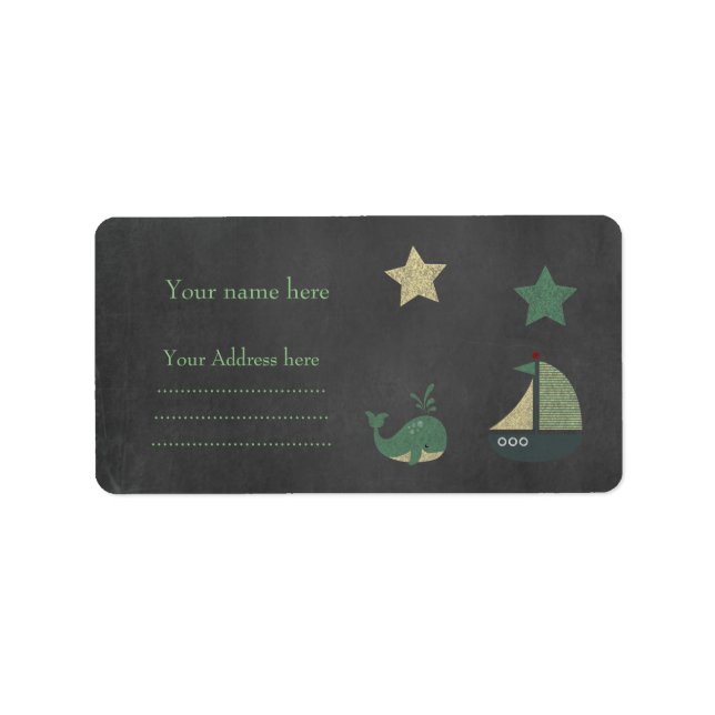 ETIKETT FÖR NAUTISK TEMA-ADRESS ADRESSETIKETT (Framsidan)