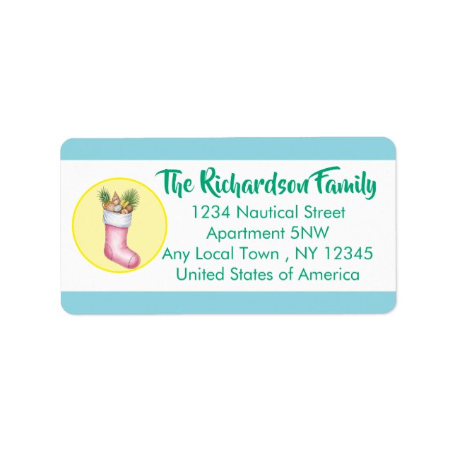 Etikett för Nautiskt Thned-Helgdag Adressetikett (Framsidan)