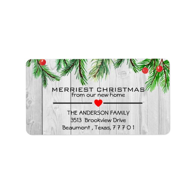 Etikett för ny hemadress för flytande färgsfärg adressetikett (Framsidan)