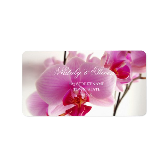 Etikett för orchid-blomma adressetikett (Framsidan)