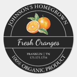 Etikett för organisk Orange av hemodlad trädgård