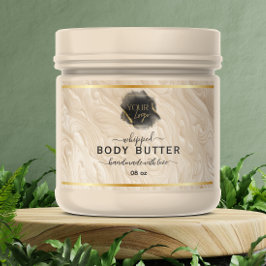 Etikett för organiskt pipat kroppssmör med logotyp