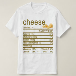Etikett för ost Nutrition Facts T Shirt