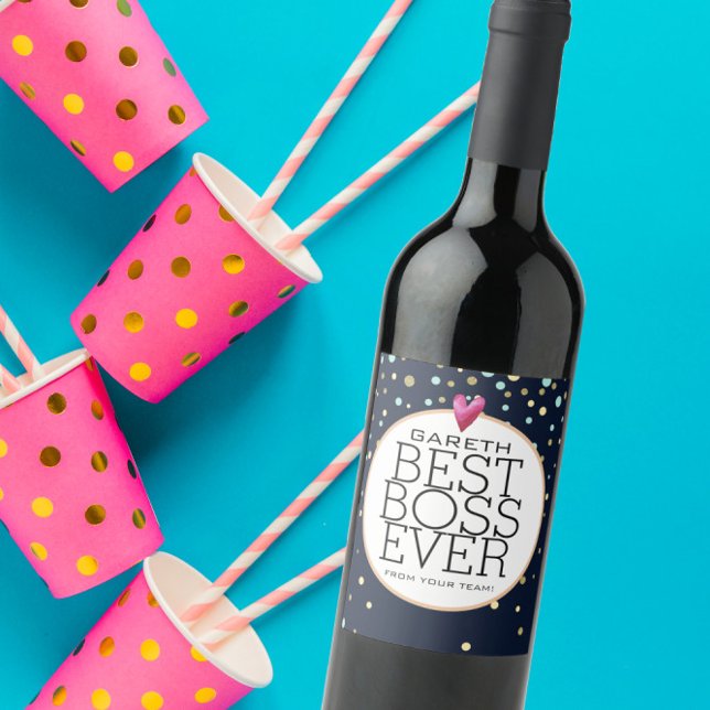 ETIKETT FÖR pension VIN, bästa chef någonsin (Skapare uppladdad)