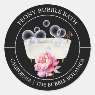 Etikett för Peony Bubble Bath