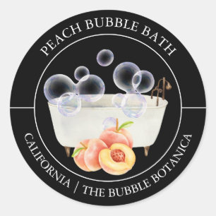 Etikett för persiko-bubbel-bath