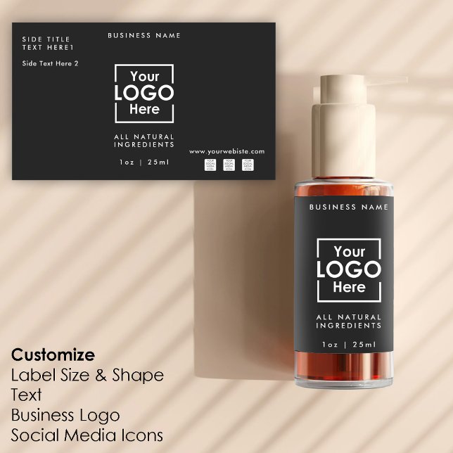 Etikett för personlig Business Logotyp & Text Temp (Personalized Business Logo & Text Template Label)