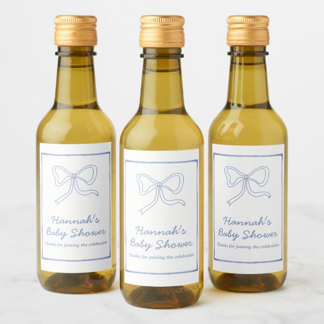 Etikett för Personligen Blue Bow Vin (Flaskor)