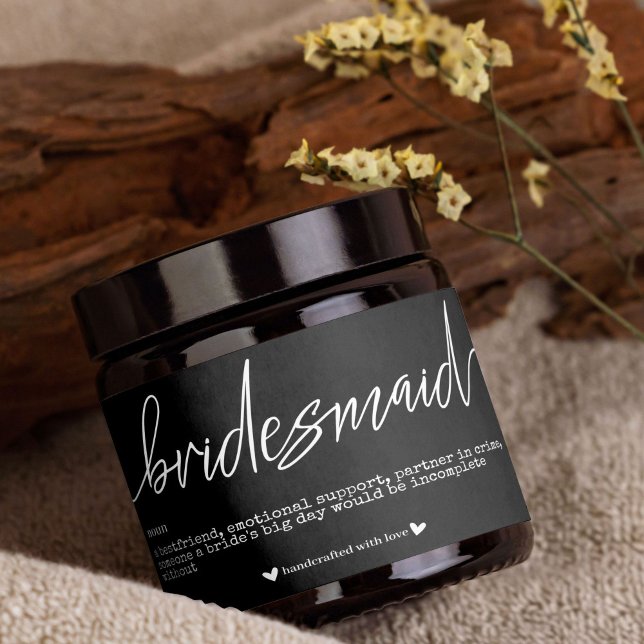 Etikett för present till brudtärna vid bröllopsanb (Skapare uppladdad)