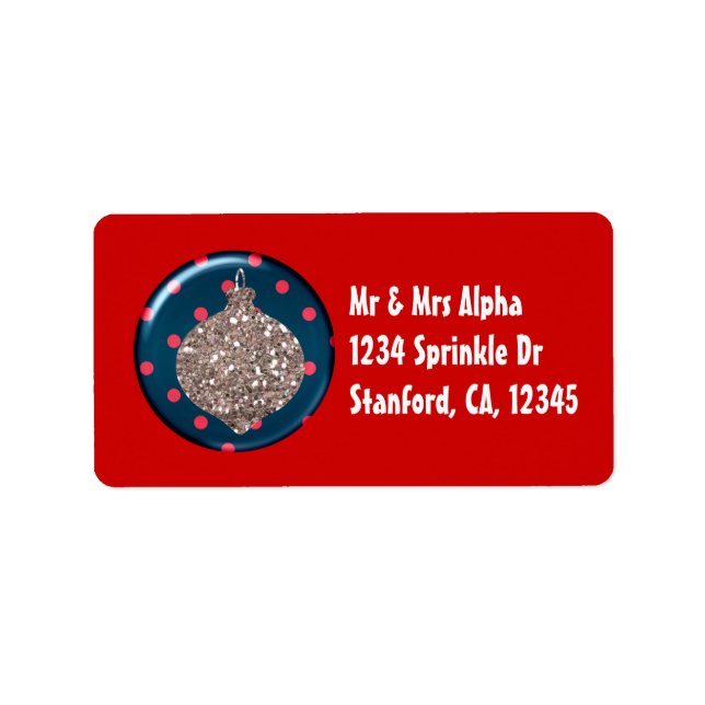 Etikett för prydnadsföremål i Boll Adressetikett (Framsidan)