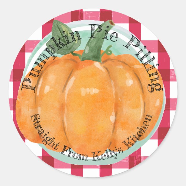 Etikett för pumpafyllning för konservering hemma (Framsida)