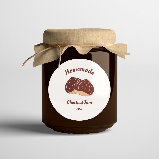 Etikett för redigerbar kastanjemärkning Sylt (Editable Chestnut Jam Label Sticker)