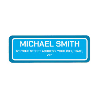 Etikett för redigerbar modern Himlar Blue-returadr Returadress Etikett
