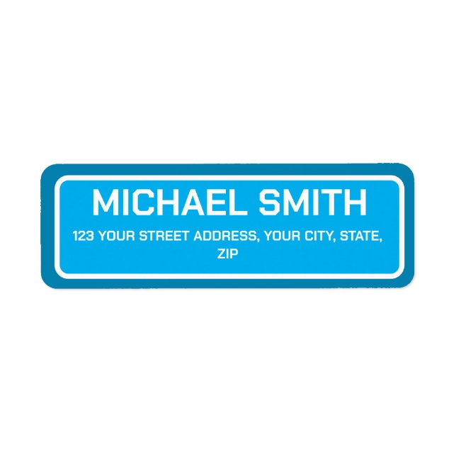Etikett för redigerbar modern Himlar Blue-returadr Returadress Etikett (Framsidan)