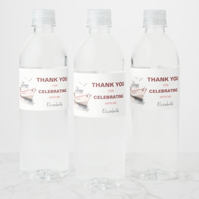 Etikett för redigerbar Vattenflaska för båtar - fl (Flaskor)