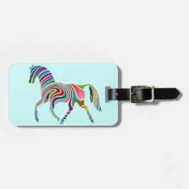 Etikett för regnbågehästbagage bagagebricka