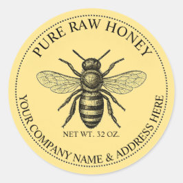 Etikett för ren rå honungsrundans produkt