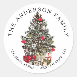 Etikett för retur-adress för Gräs träd