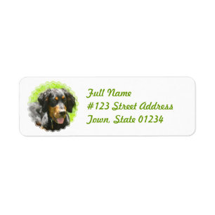 Etikett för returadress för Gordon Setter