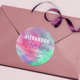 Etikett för returadress för konstgjord vattenfärg