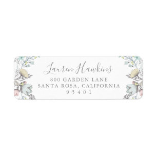 Etikett för returadress för vårblommigt returadress etikett