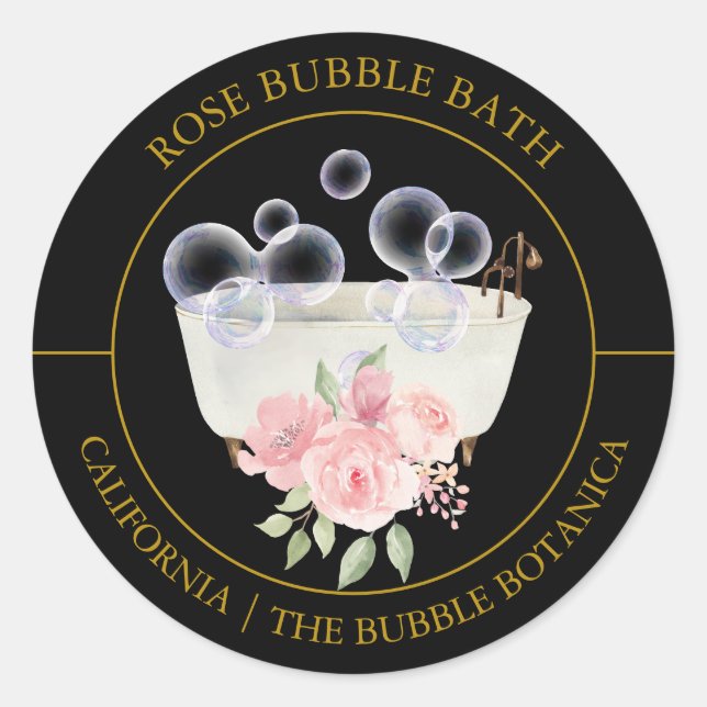 Etikett för Rosbubbelbad (Framsida)