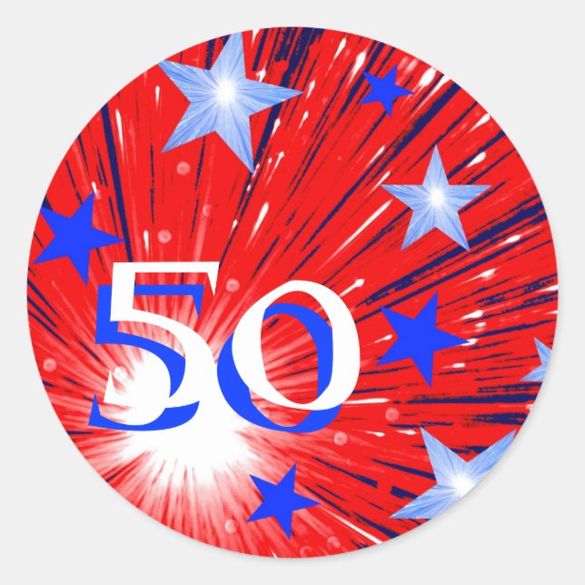 Etikett för Rött vitt blått ålder i Fireworks (Framsida)