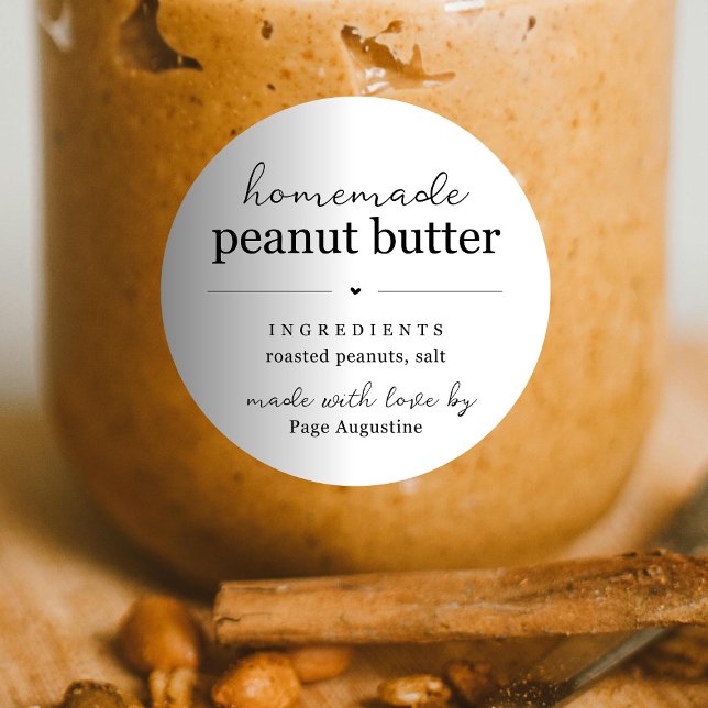 Etikett för rund homemade peanut Butter Gift (Skapare uppladdad)
