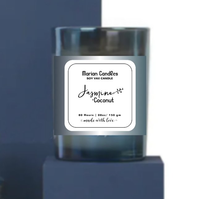 Etikett för Rustic Black and white Personlig Candl (Skapare uppladdad)