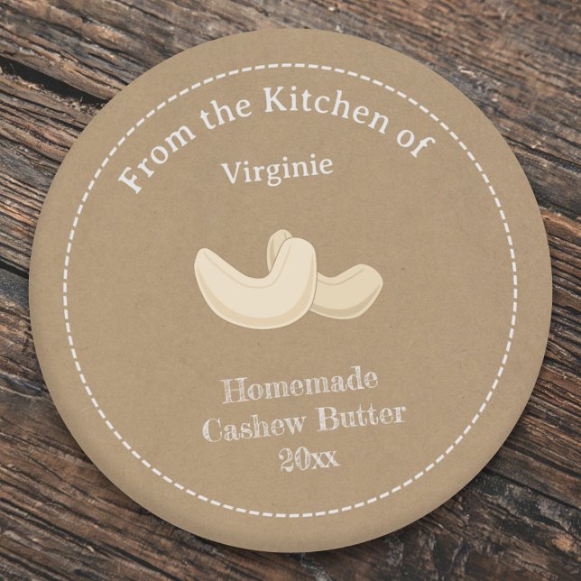 Etikett för Rustic Cashew Butter-märkning (Rustic Cashew Butter Label Sticker)