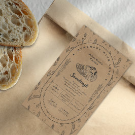 Etikett för Rustic Homemade Sourdough Cottage Food