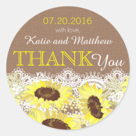 Etikett för Rustic Solros Snöre Tack