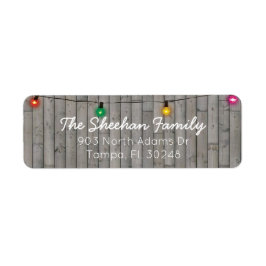 Etikett för Rustic String Ljus Returadress Etikett