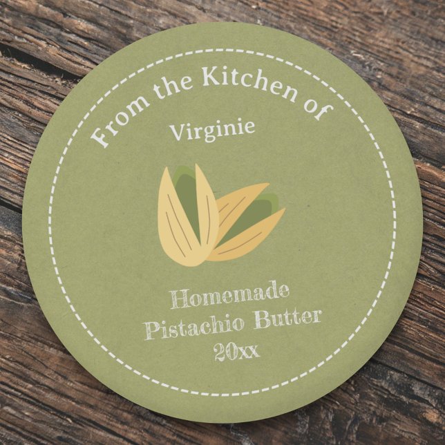 Etikett för rustik Pistachio-smör (Rustic Pistachio Butter Label Sticker)